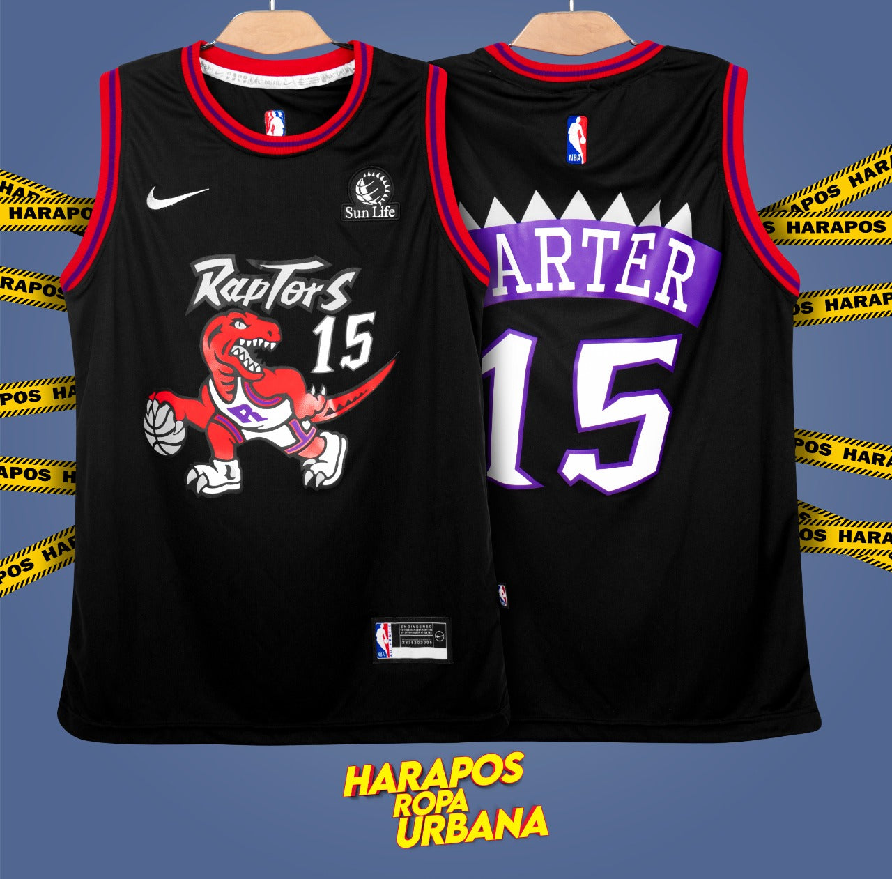 Solera Raptors negra dino rojo 15 lila