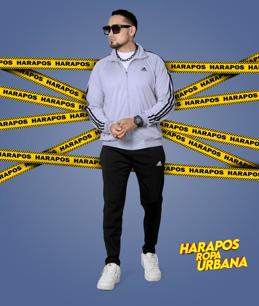 Deportivo adidas combinado plomo/negro trilineas