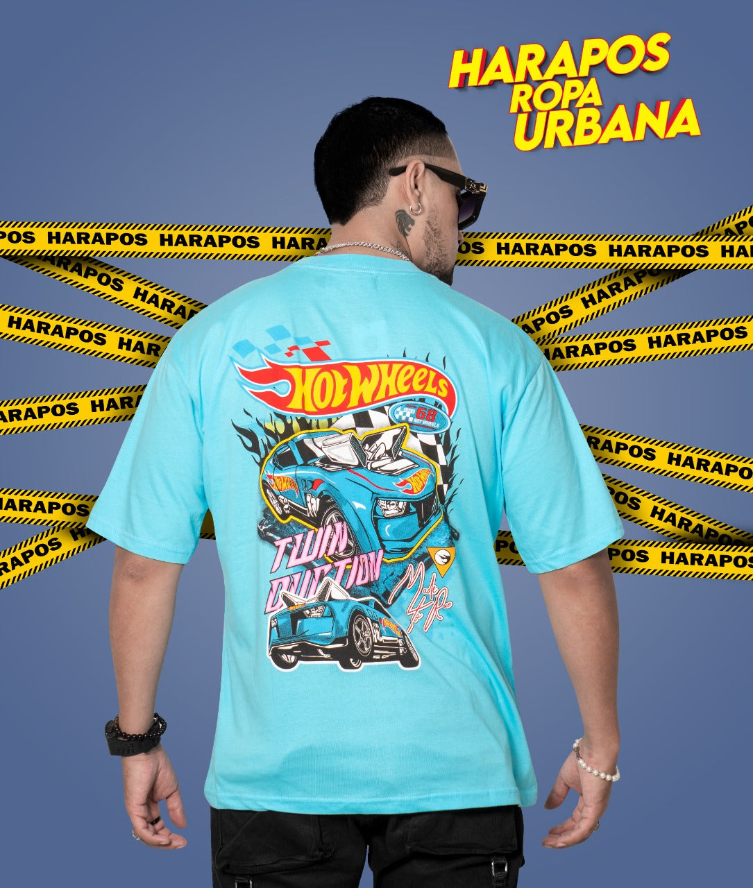 Polera rose london oversize hotwheels celeste