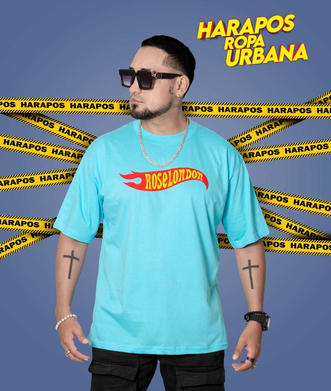 Polera rose london oversize hotwheels celeste