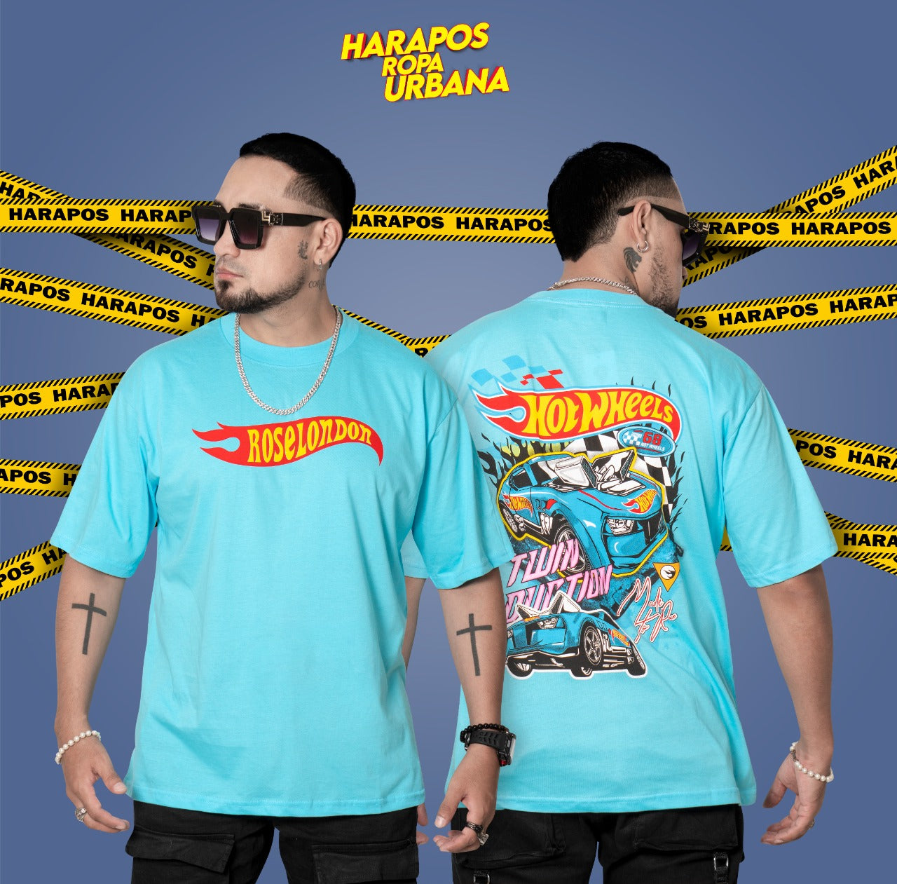 Polera rose london oversize hotwheels celeste