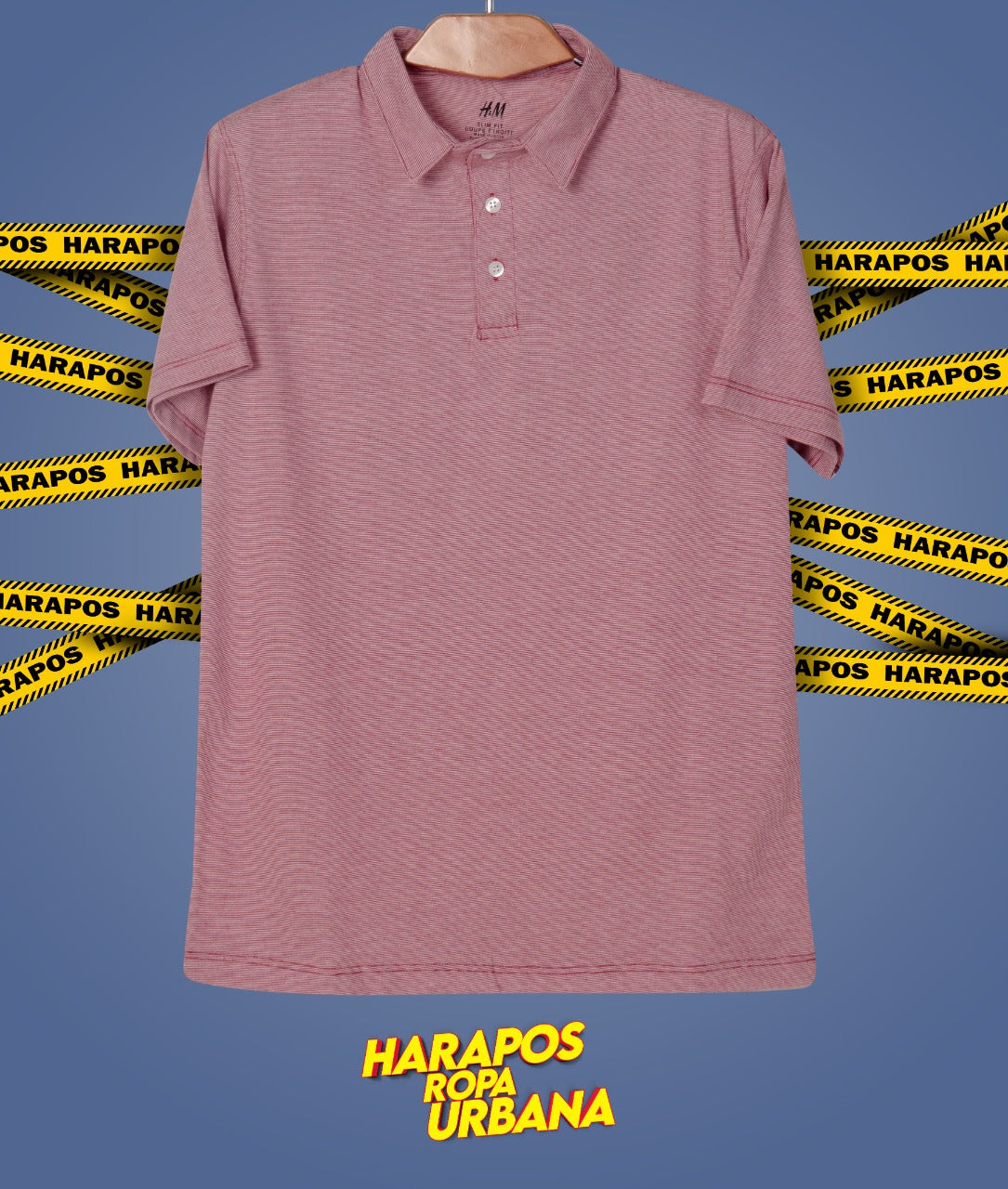 Polera H&M con cuello roja rayada