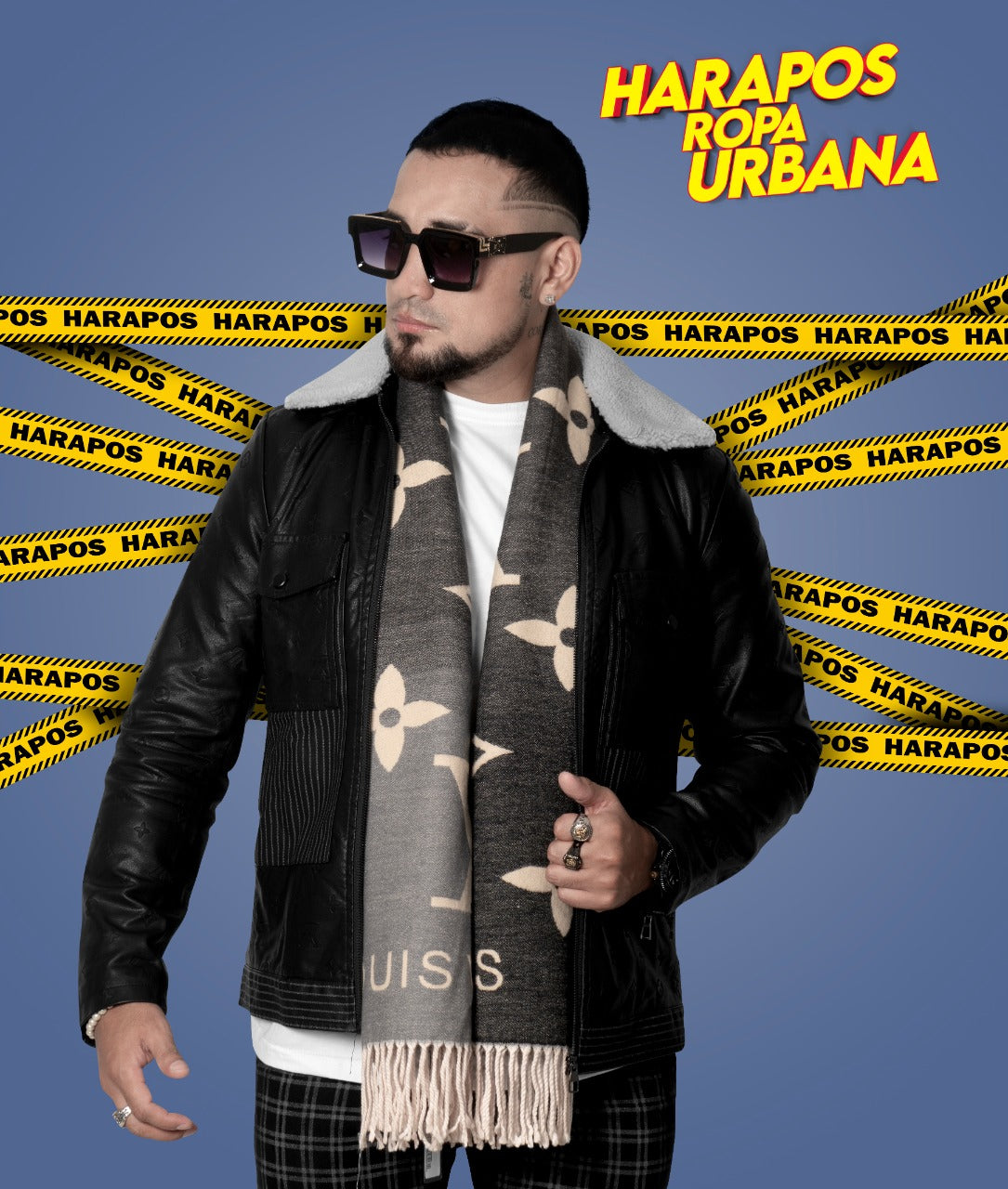 Bufanda louis vuitton combinado negro y cafe