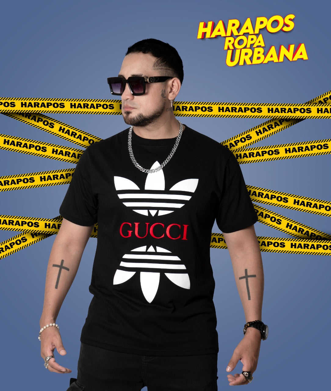 Polera adidas gucci negra