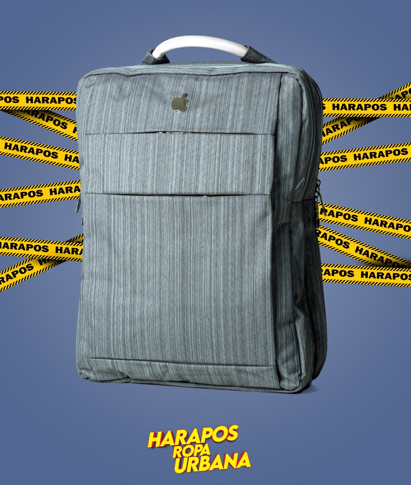 Mochila apple celeste doble franja