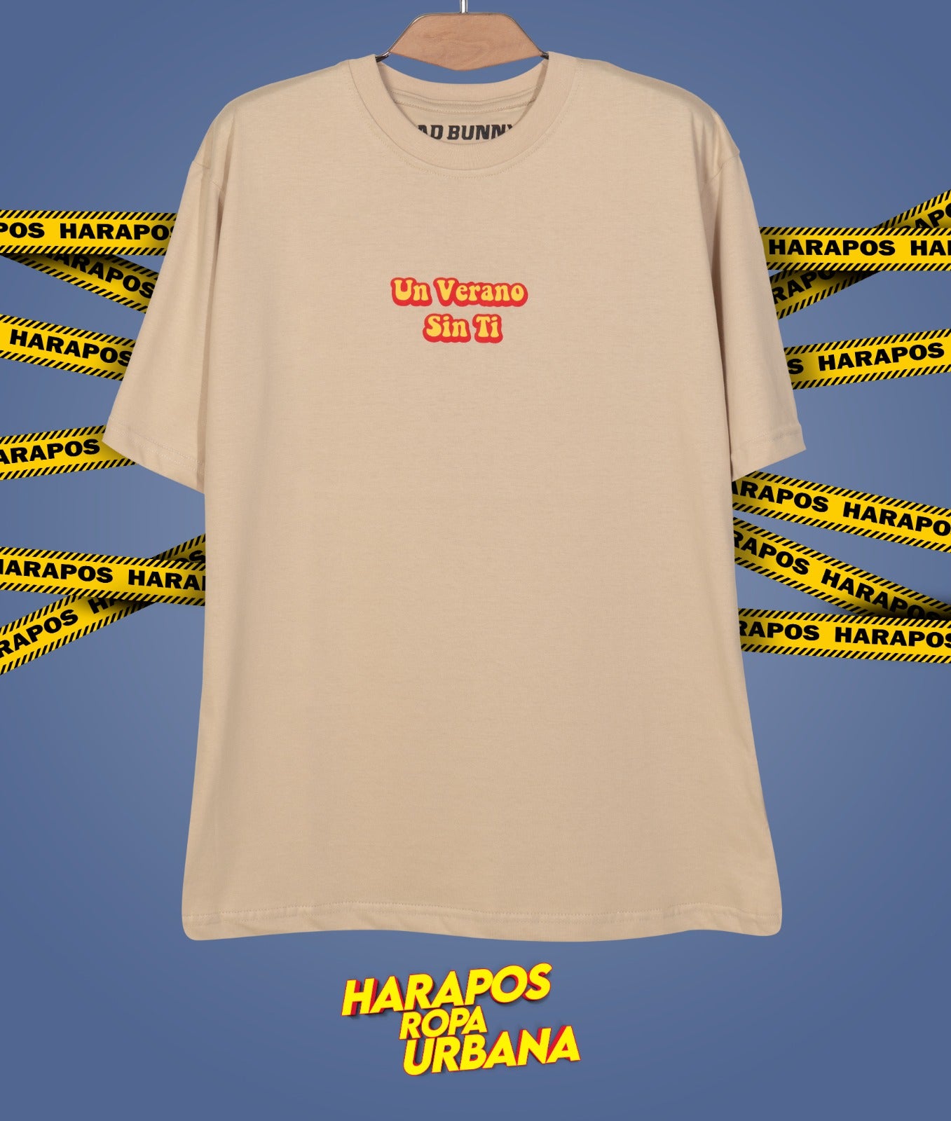 Polera oversize bad bunny verano sin ti Crema