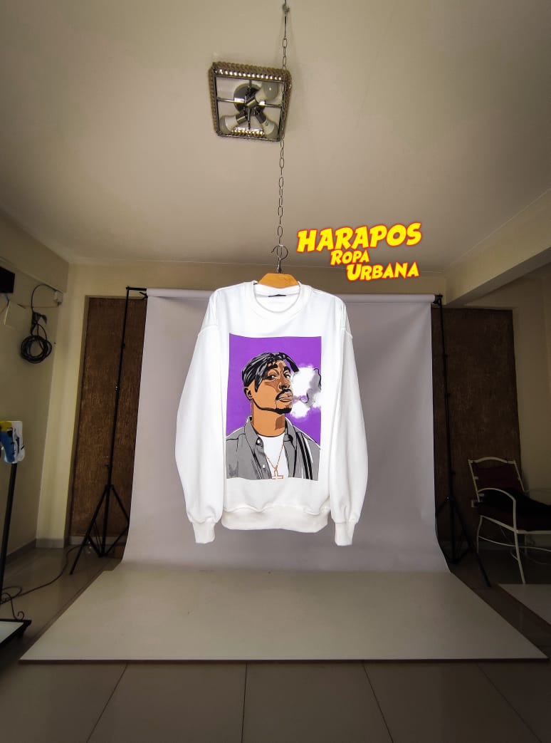 Sudadera Zara Tupac blanca