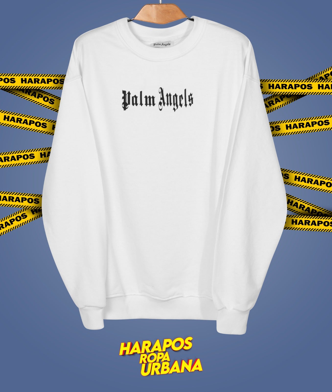 Sudadera Palm Angels blanca diseño atras