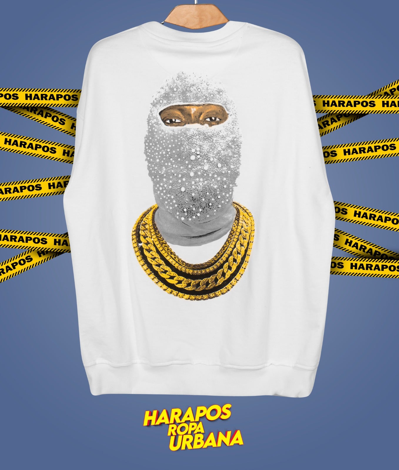 Sudadera Palm Angels blanca diseño atras