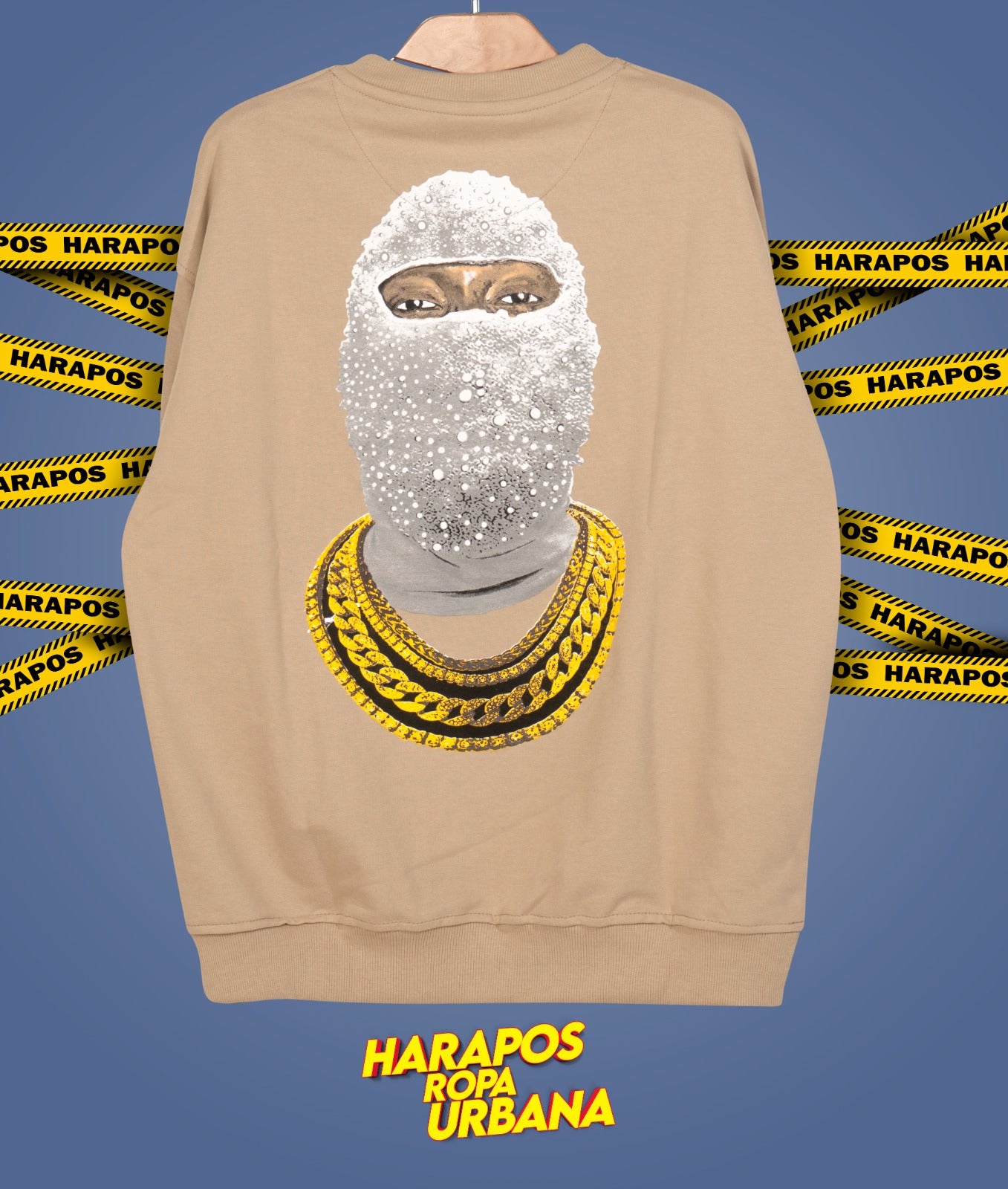 Sudadera Palm Angels crema diseño atras